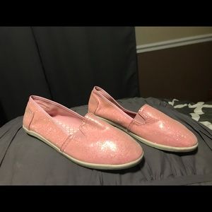 Air Walk girls Shoes PINK GLITTER SPARKLE Casual Slip On SZ 2